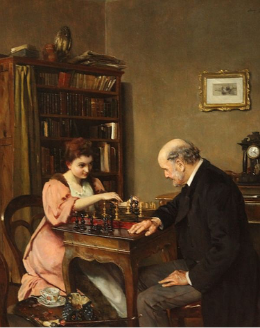 O jogo de Xadrez, c. 1555, Sofonisba Anguissola (1860-1939), óleo